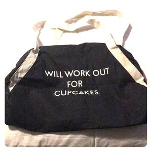 “Will workout for cupcakes” tote